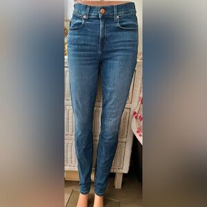 AYR 94% Cotton blend Skinny & Stretchy Tall 32” inseam jeans - blue wash Size 28